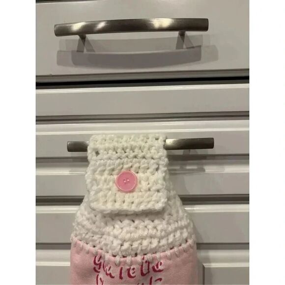 Crochet Top Kitchen Towel- You’re my sugar in my tea - Picture 2 of 2